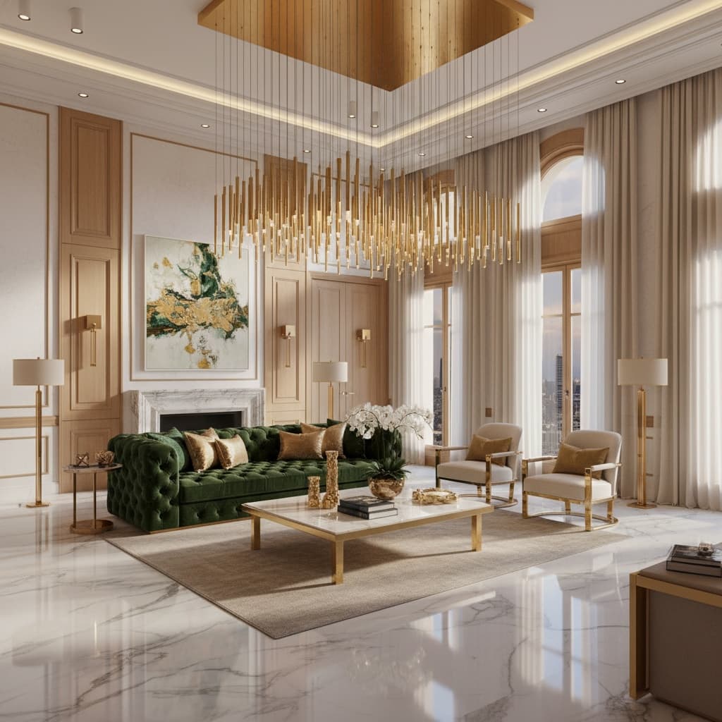 Contemporary kitchen design created with AI interior design