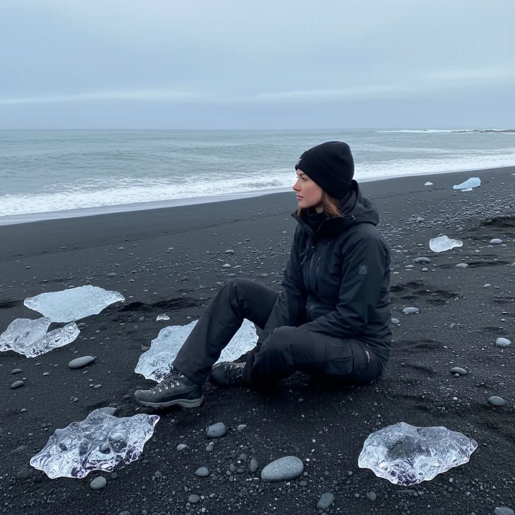 Iceland - Volcanic Beach – AI photo prompt example