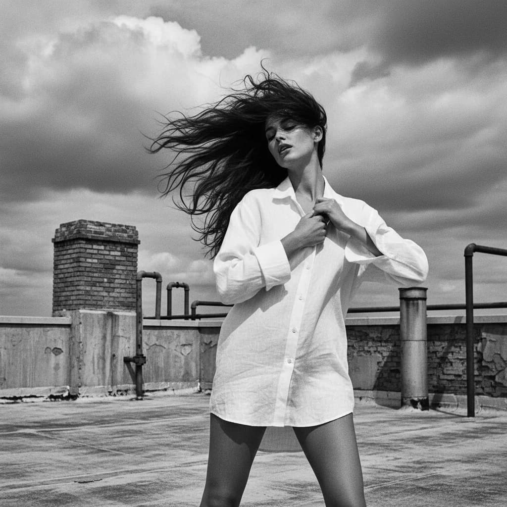Peter Lindbergh - Windblown 2 – AI photo prompt example