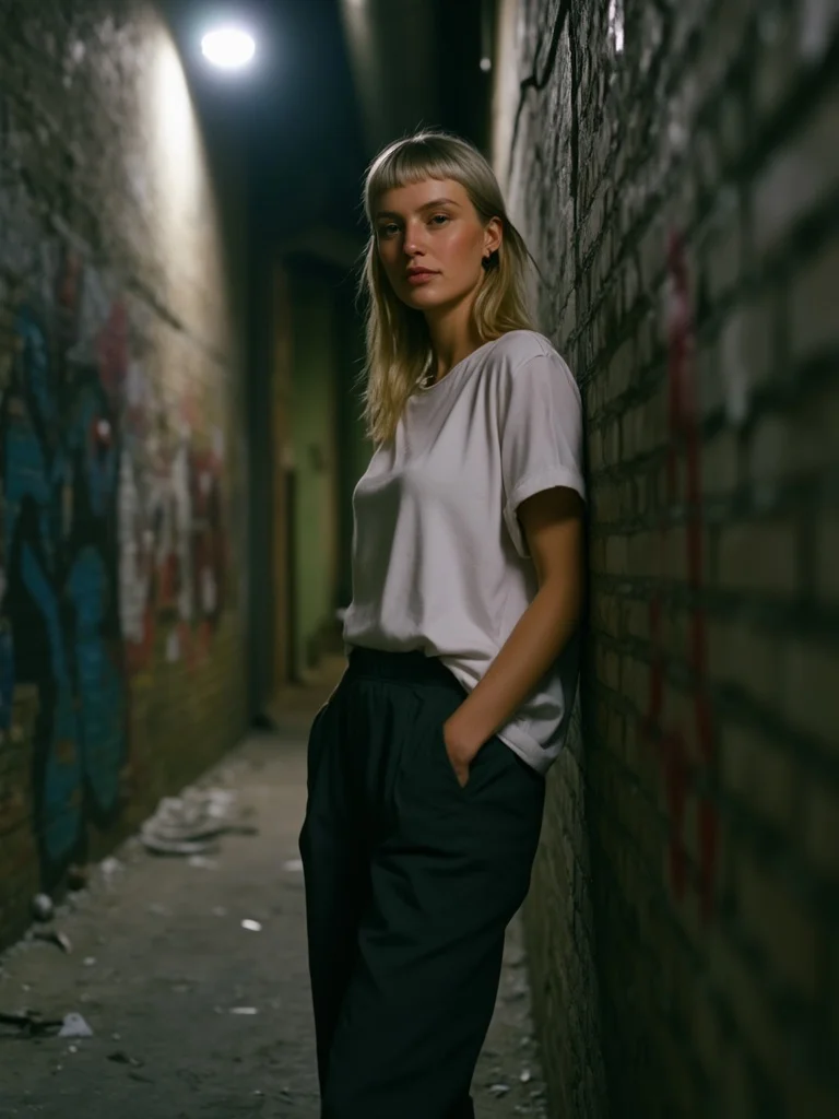 Urban Alleyway Portrait – AI photo prompt example