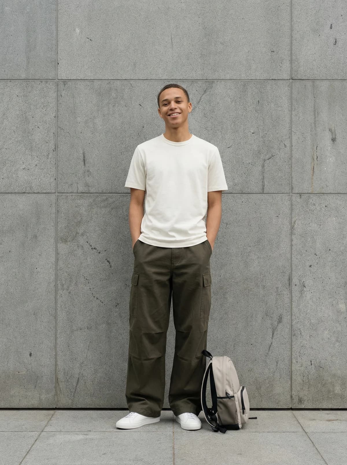 Streetwear - Ivory T-Shirt – AI photo prompt example