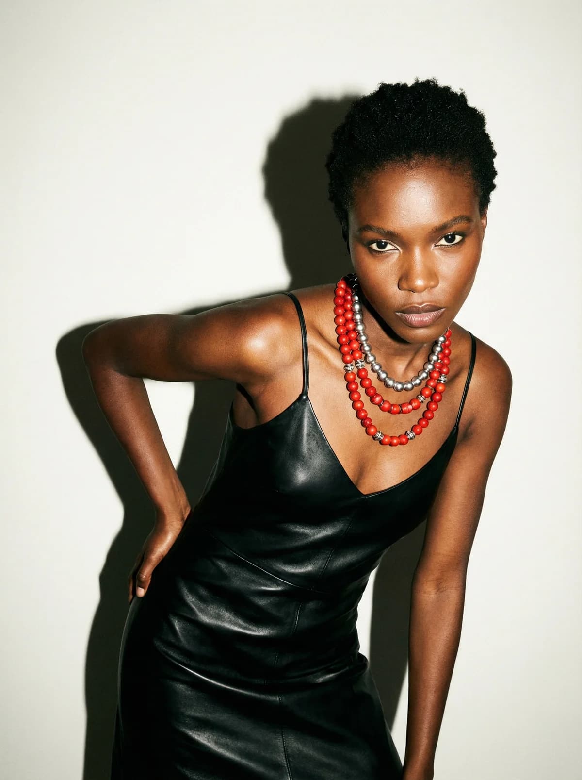 Black Leather Dress - Editorial – AI photo prompt example