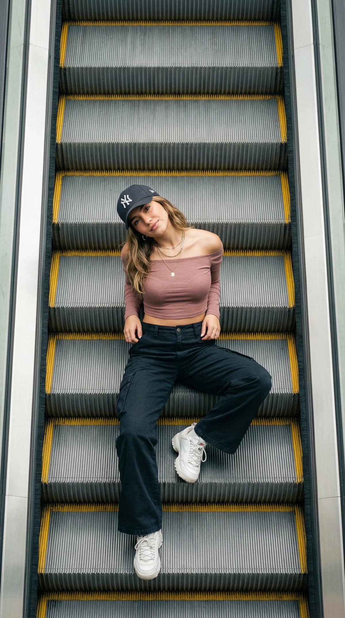 Escalator - Top View Streetwear – AI photo prompt example