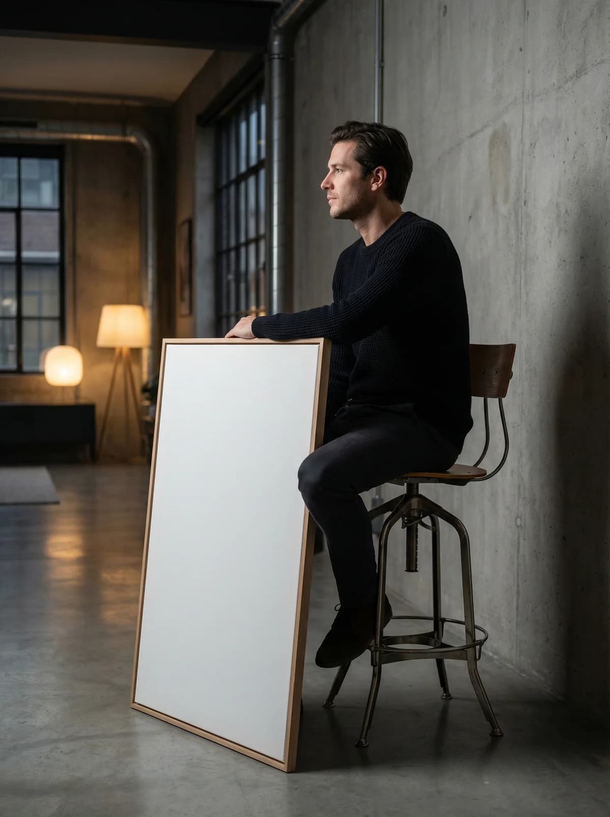 Man Profile - Painting Studio – AI photo prompt example