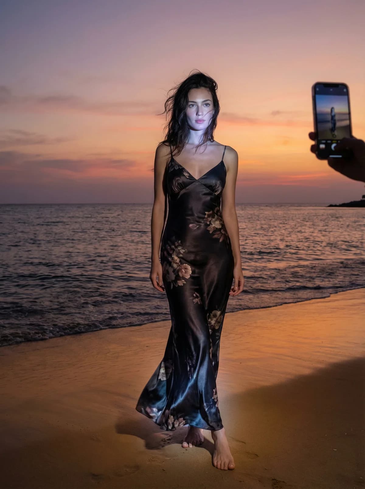 Shoreline - Sunset Dress – AI photo prompt example