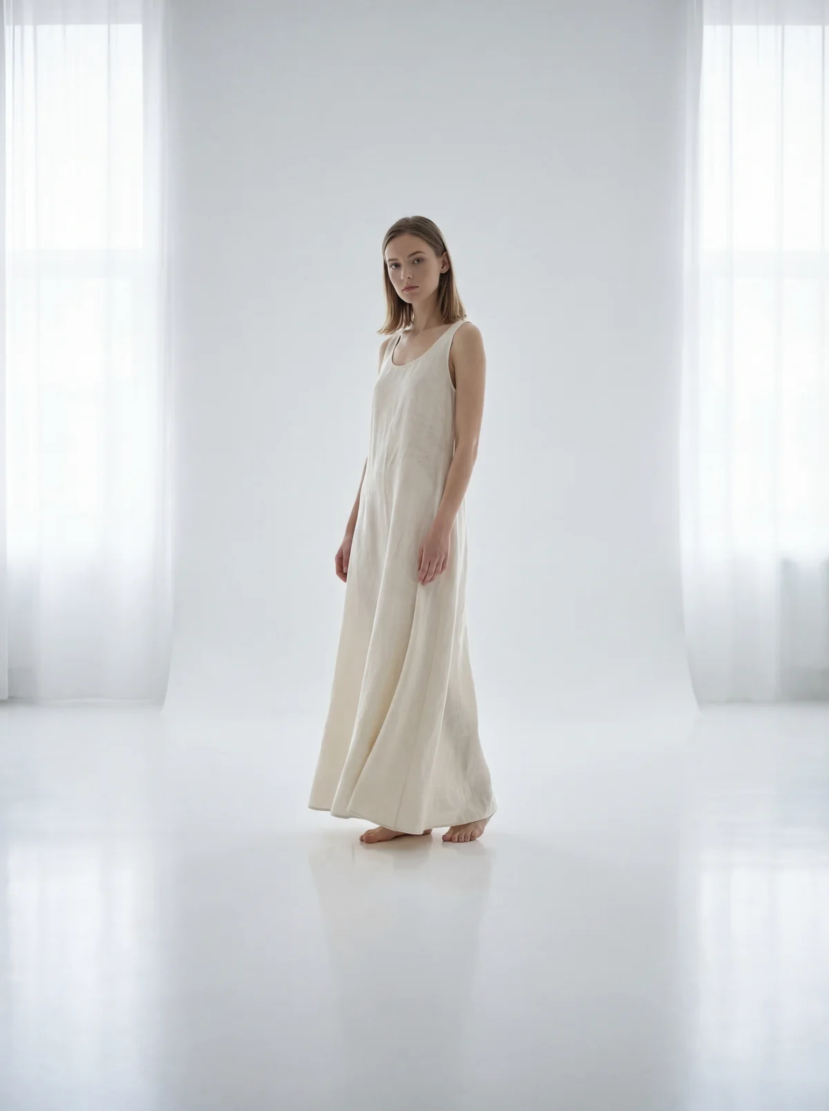 White Studio - Elegant Dress – AI photo prompt example