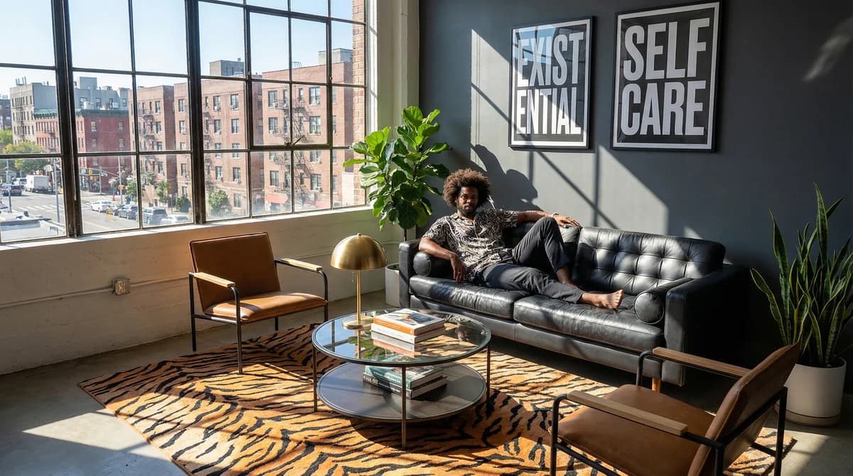 Urban Loft - Living Room – AI photo prompt example