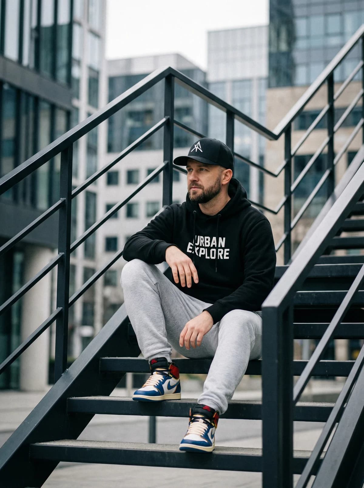 Industrial Stairs - Streetwear – AI photo prompt example