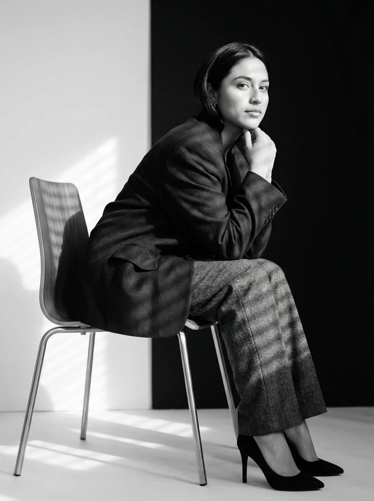 Latina Chair - Studio B&W – AI photo prompt example