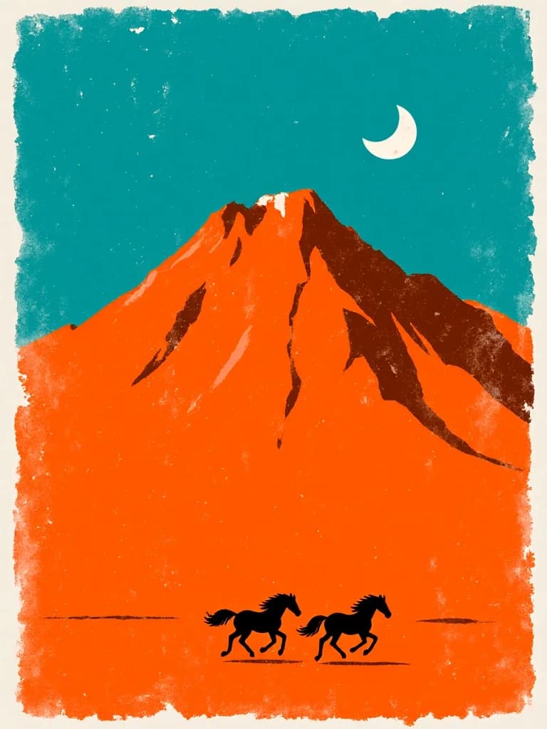 Abstract Mountain - Risograph – AI photo prompt example