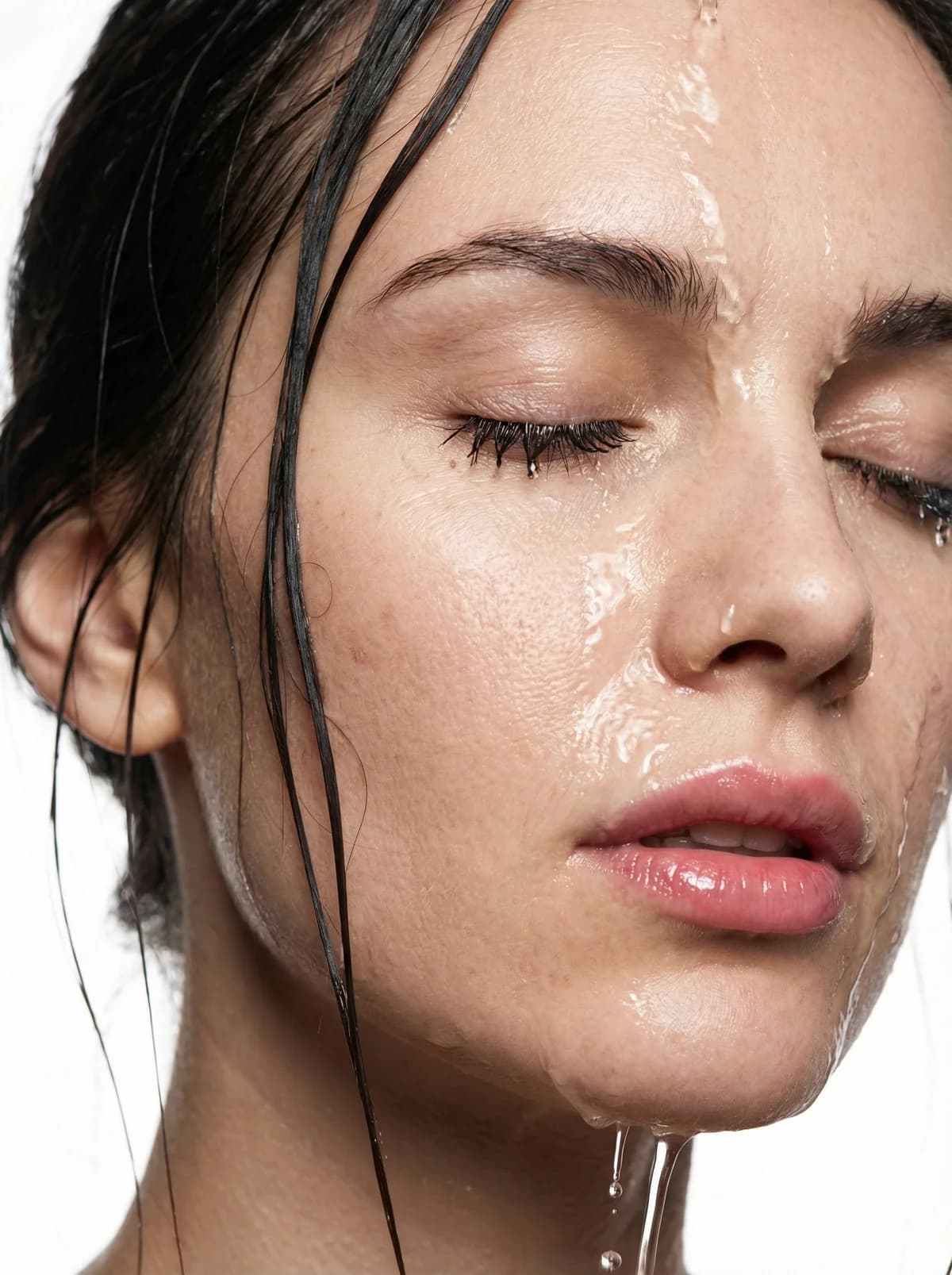 Water Face - Beauty Close-up – AI photo prompt example