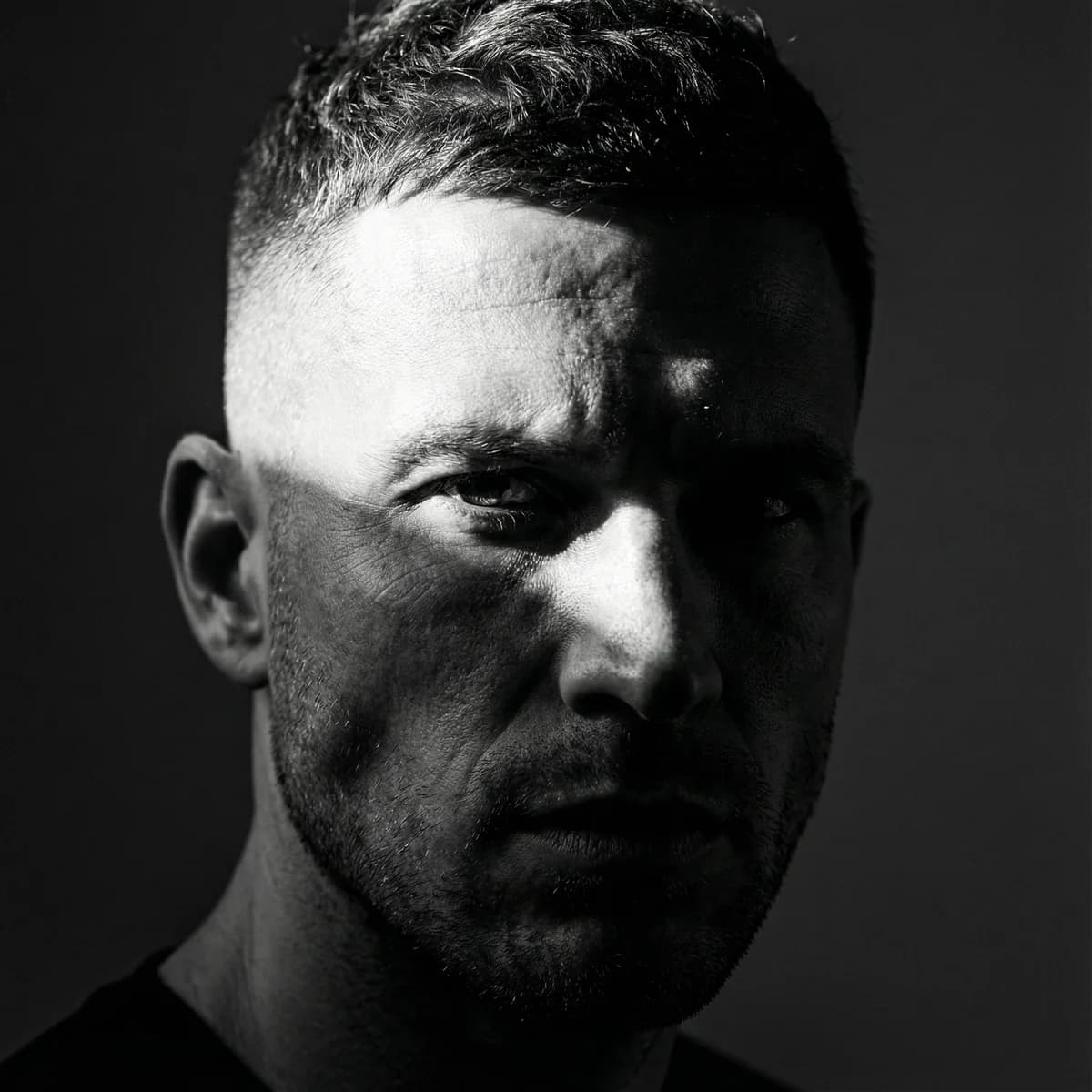 Chiaroscuro Portrait - B&W – AI photo prompt example