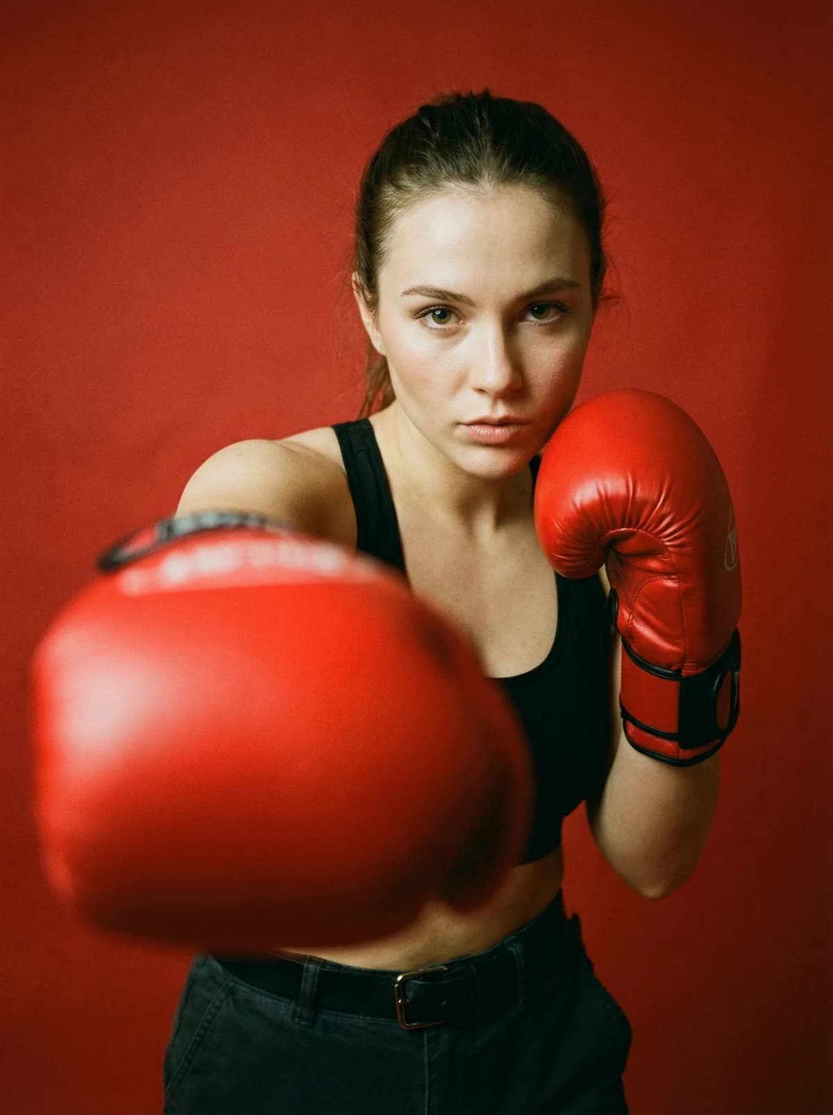 Boxing Gloves - Red Background – AI photo prompt example