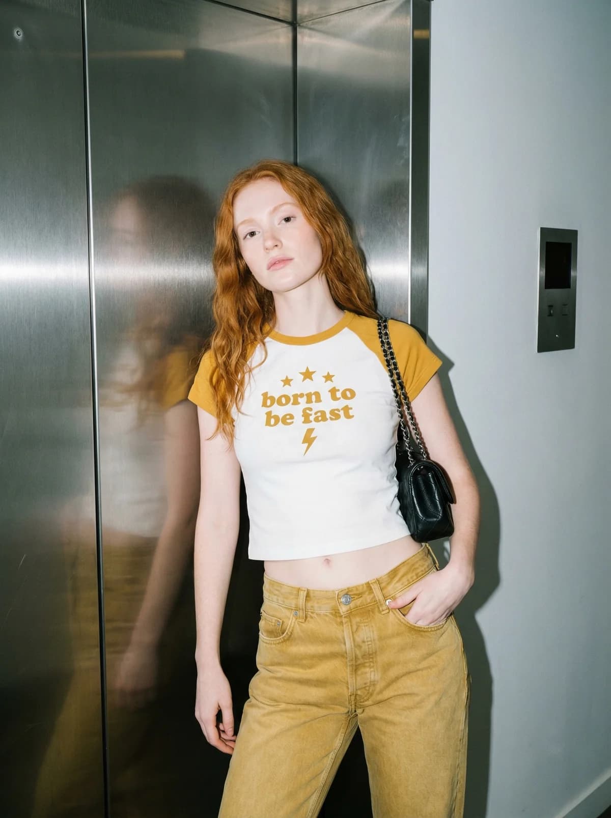 Ringer Tee - Elevator Flash – AI photo prompt example