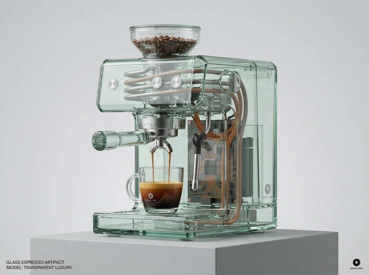 Transparent Coffee Machine - Concept – AI photo prompt example