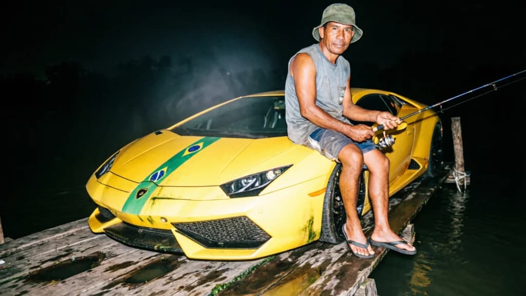 Brazil Dock - Lamborghini Fisherman – AI photo prompt example