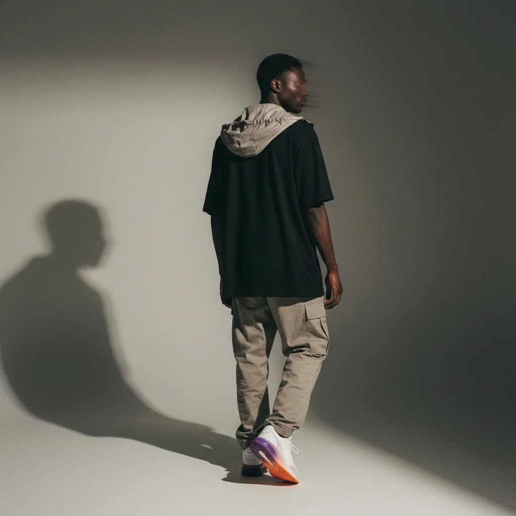 African Man - Streetwear Back View – AI photo prompt example