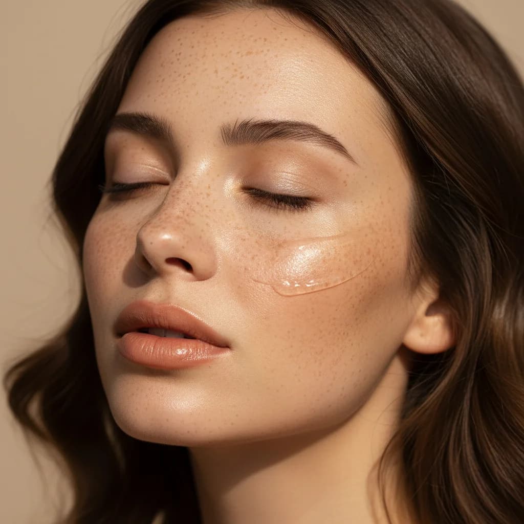 Glowing Skin - Freckles Close-up – AI photo prompt example