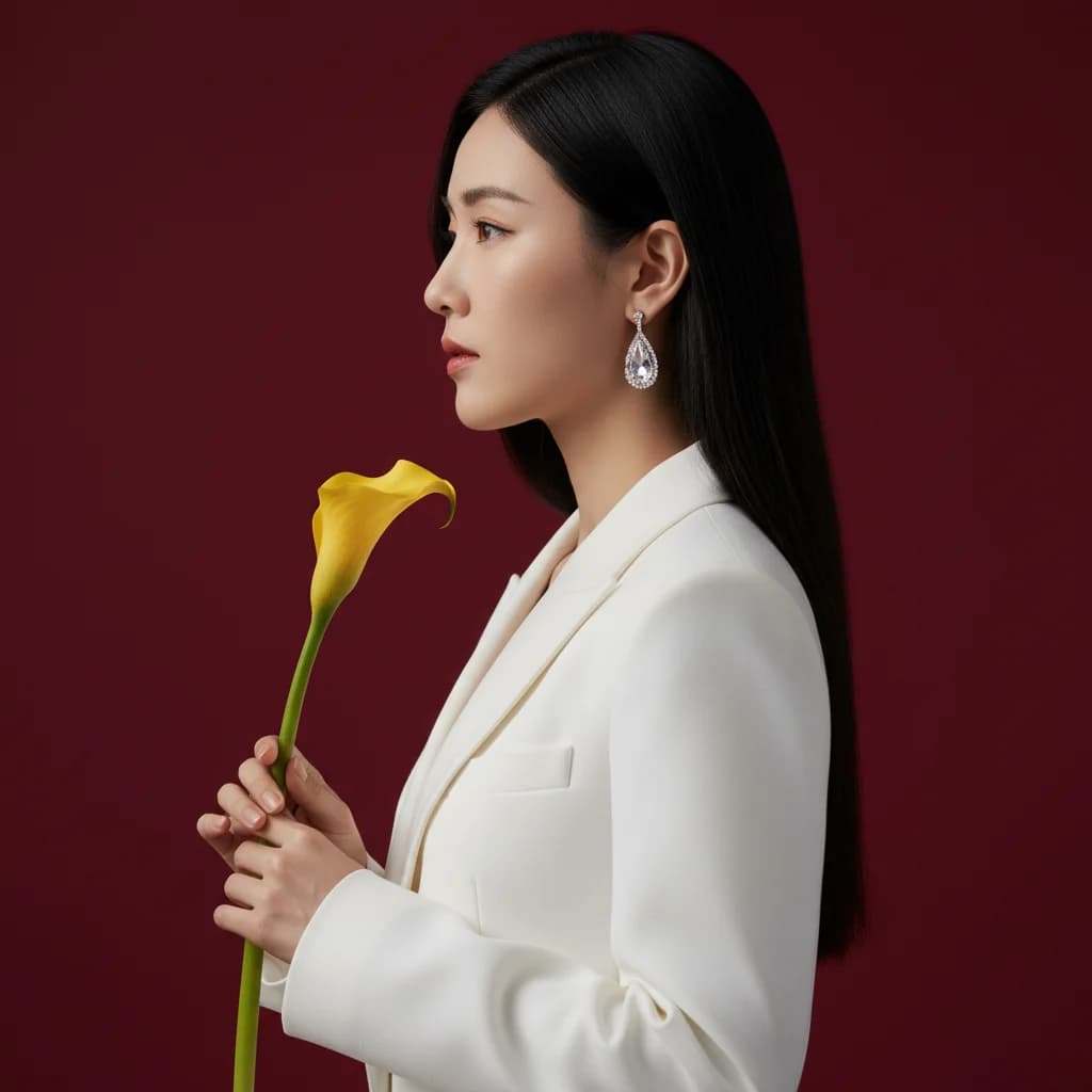 White Suit - Calla Lily – AI photo prompt example