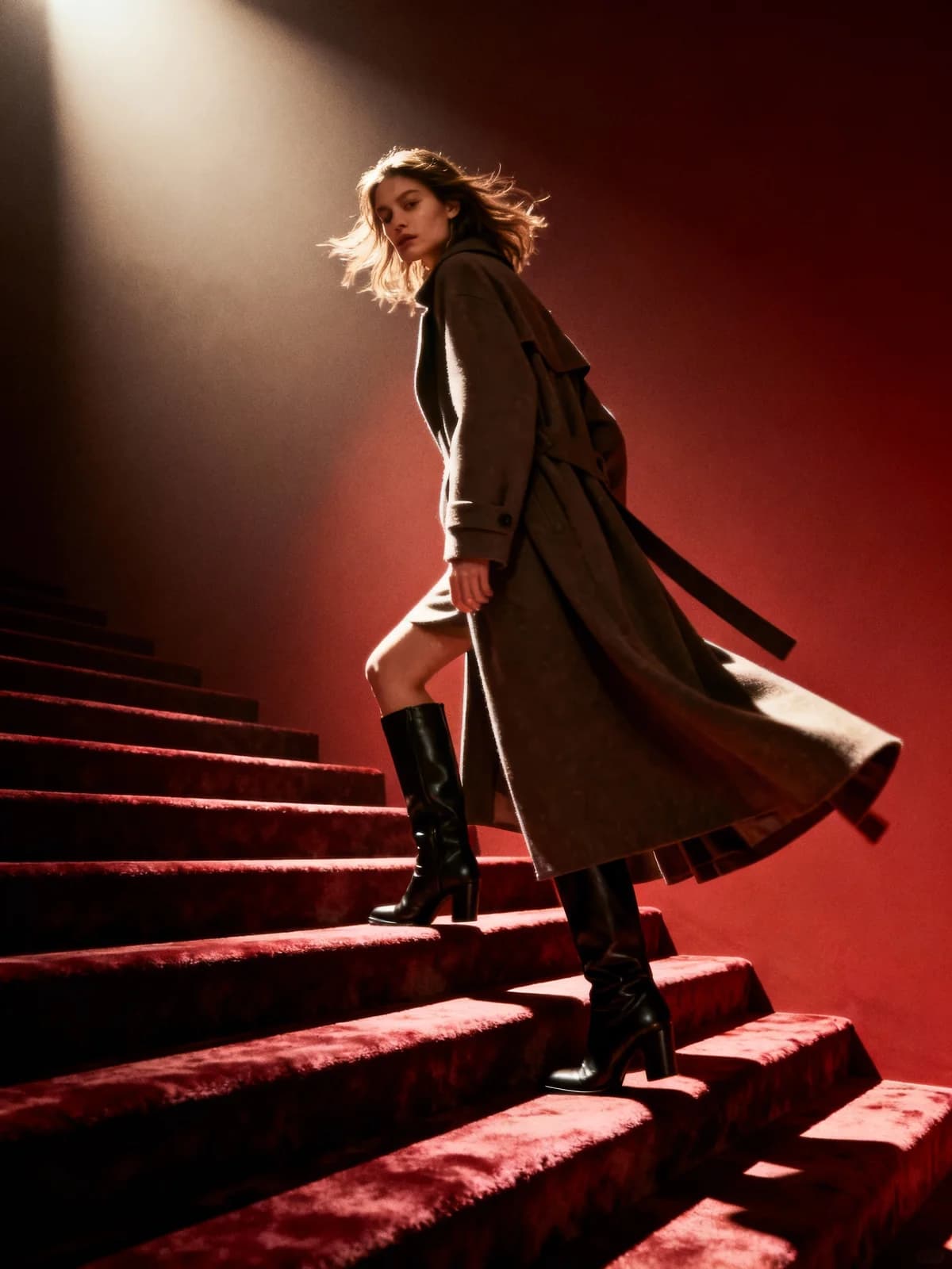 Velvet Stairs - Monochrome – AI photo prompt example