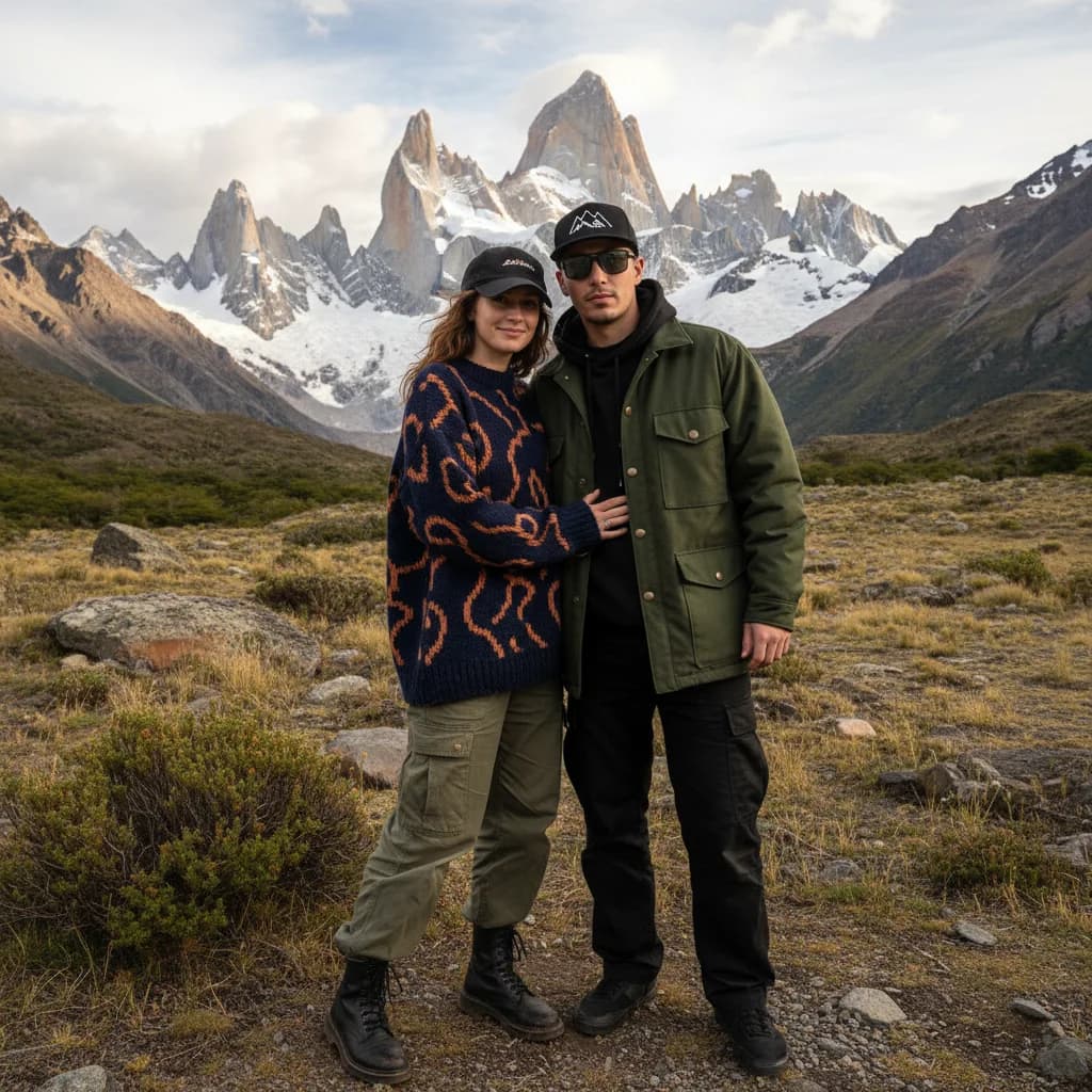 Fitz Roy - Couple Travel – AI photo prompt example
