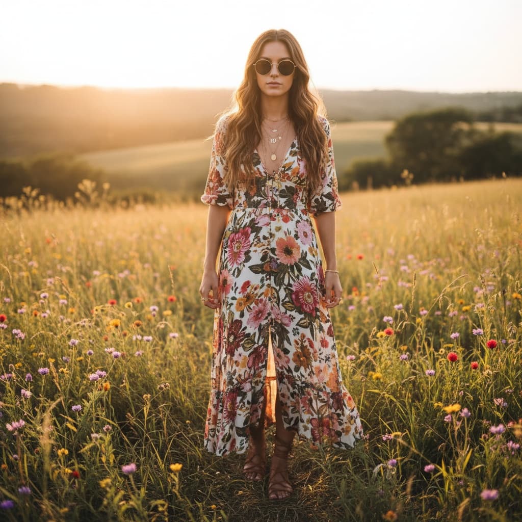 Virtual try-on fashion example showcasing dress fitting