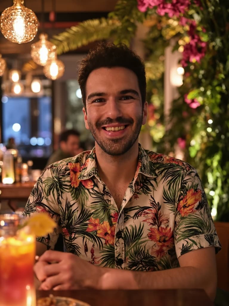 AI-generated portrait of a person at a luxury resort inspired by White Lotus.