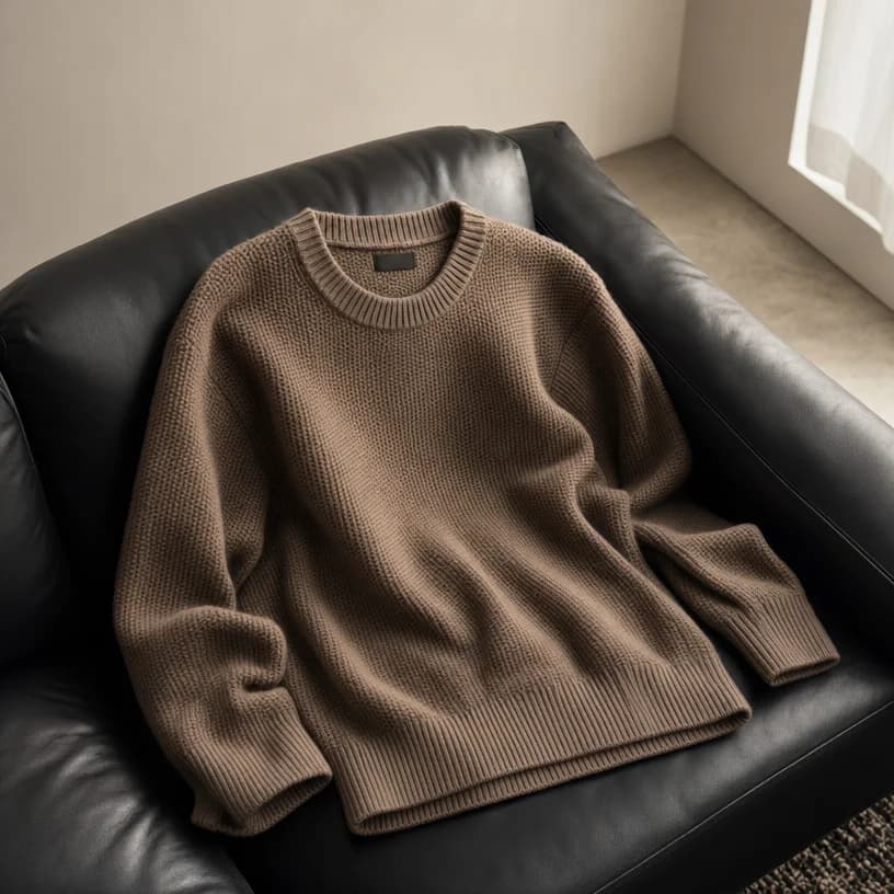 Sweater Product - Leather Sofa Composite – AI photo prompt example