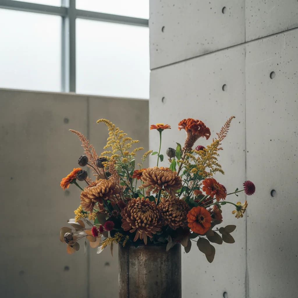 Fall Flowers - Tadao Ando Concrete