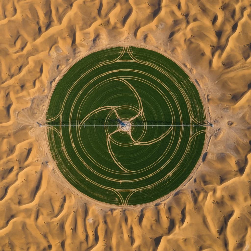 Aerial Circular Field - Desert