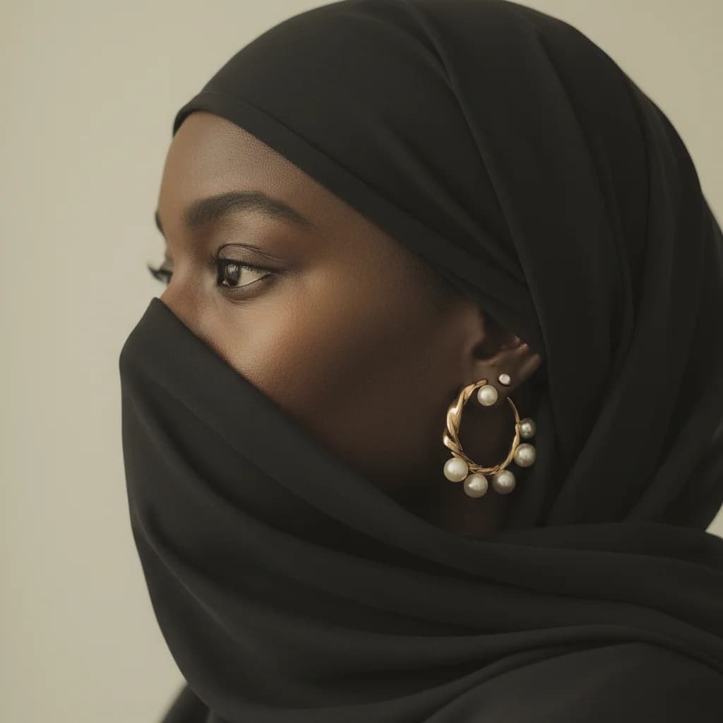 Elegant Portrait - Gold & Pearls