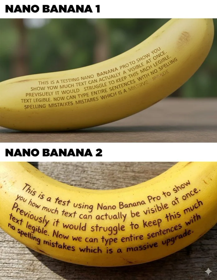 Comparison between Nano Banana and Nano Banana Pro outputs