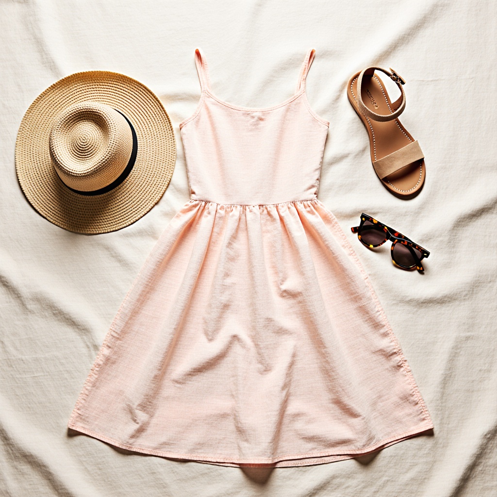 Dress product on neutral background (before)