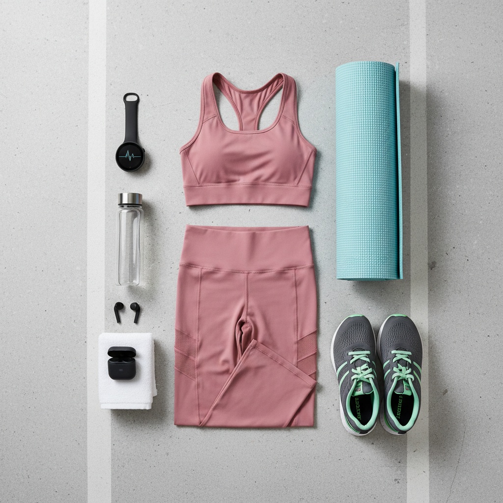 Person in regular outfit before athletic wear try-on
